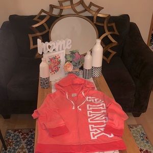 Size Medium VS PINK hooded zipper jacket